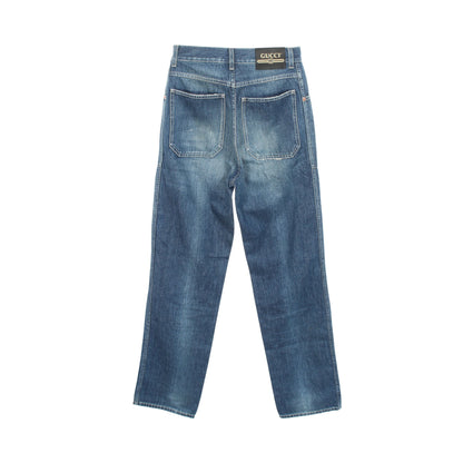 ダメージ加工 デニムパンツ コットン インディゴブルー グッチ