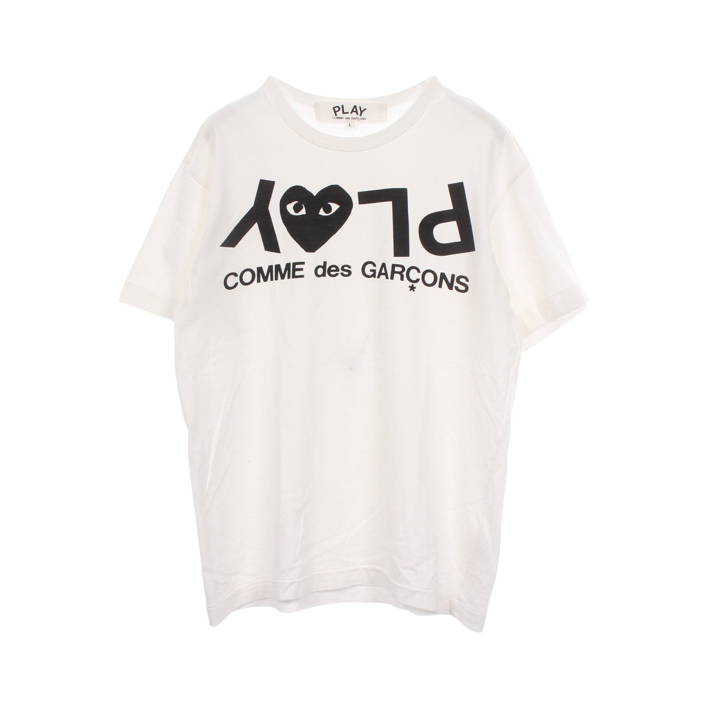 リバースロゴ 半袖Tシャツ コットン ホワイト ブラック プレイコムデギャルソン