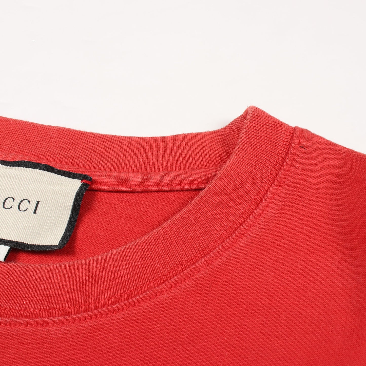 ロゴ Tシャツ カットソー 半袖Tシャツ コットン レッド ホワイト グッチ