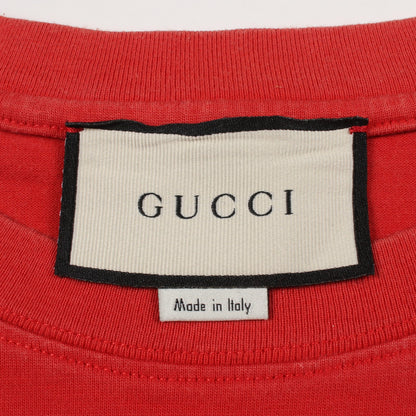 ロゴ Tシャツ カットソー 半袖Tシャツ コットン レッド ホワイト グッチ