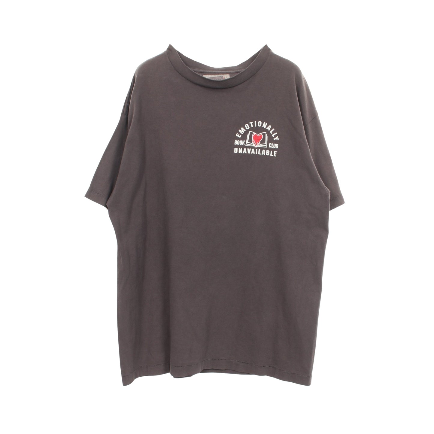 BOOKCLUB S/S TEE ヴィンテージ加工 半袖Tシャツ コットン グレーベージュ エモーショナリーアンアベイラブル