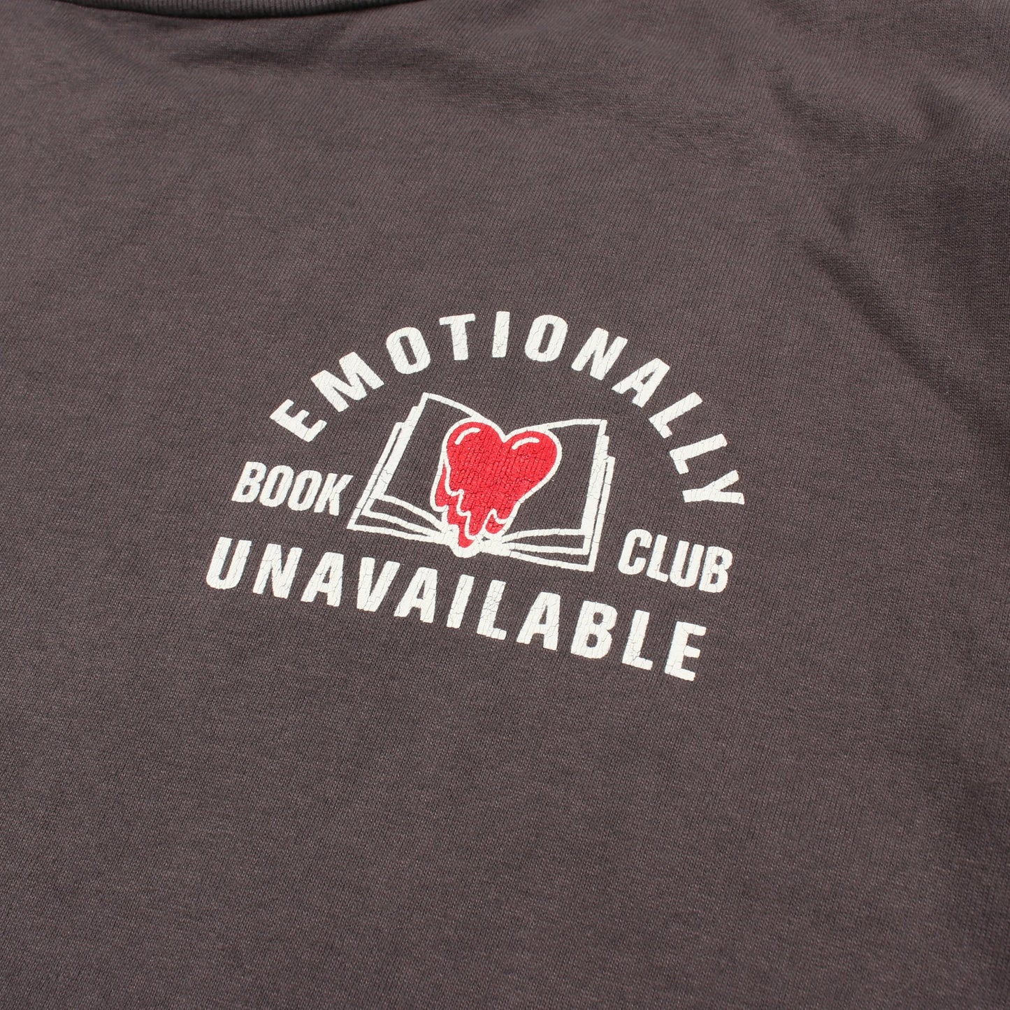 BOOKCLUB S/S TEE ヴィンテージ加工 半袖Tシャツ コットン グレーベージュ エモーショナリーアンアベイラブル