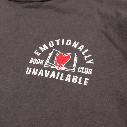 BOOKCLUB S/S TEE ヴィンテージ加工 半袖Tシャツ コットン グレーベージュ エモーショナリーアンアベイラブル