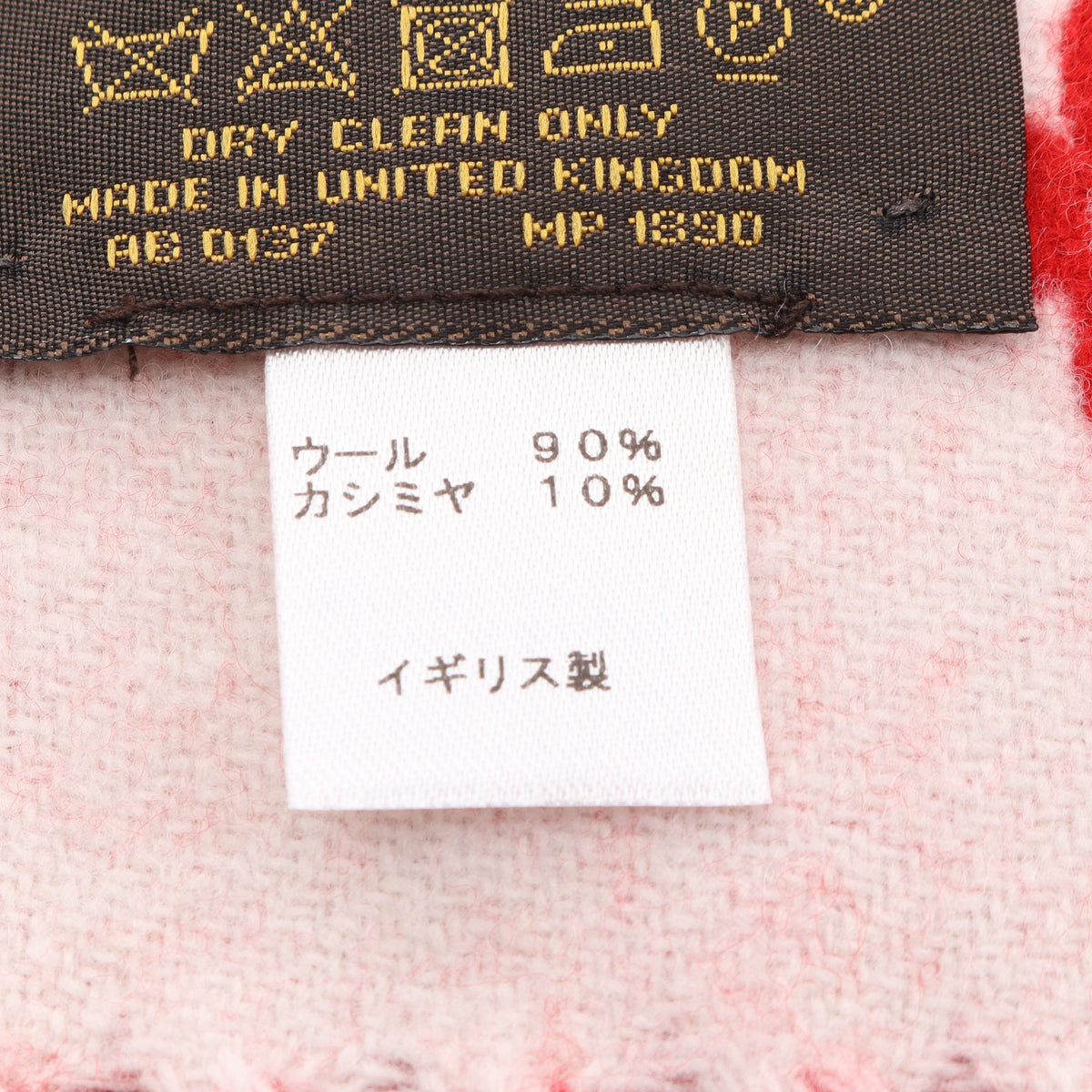 LOUIS VUITTON × Supreme モノグラム マフラー ウール カシミヤ レッド ベージュ ルイヴィトン
