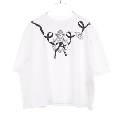カルトゥッシュ フェロヌリー 半袖Tシャツ コットン ホワイト エルメス