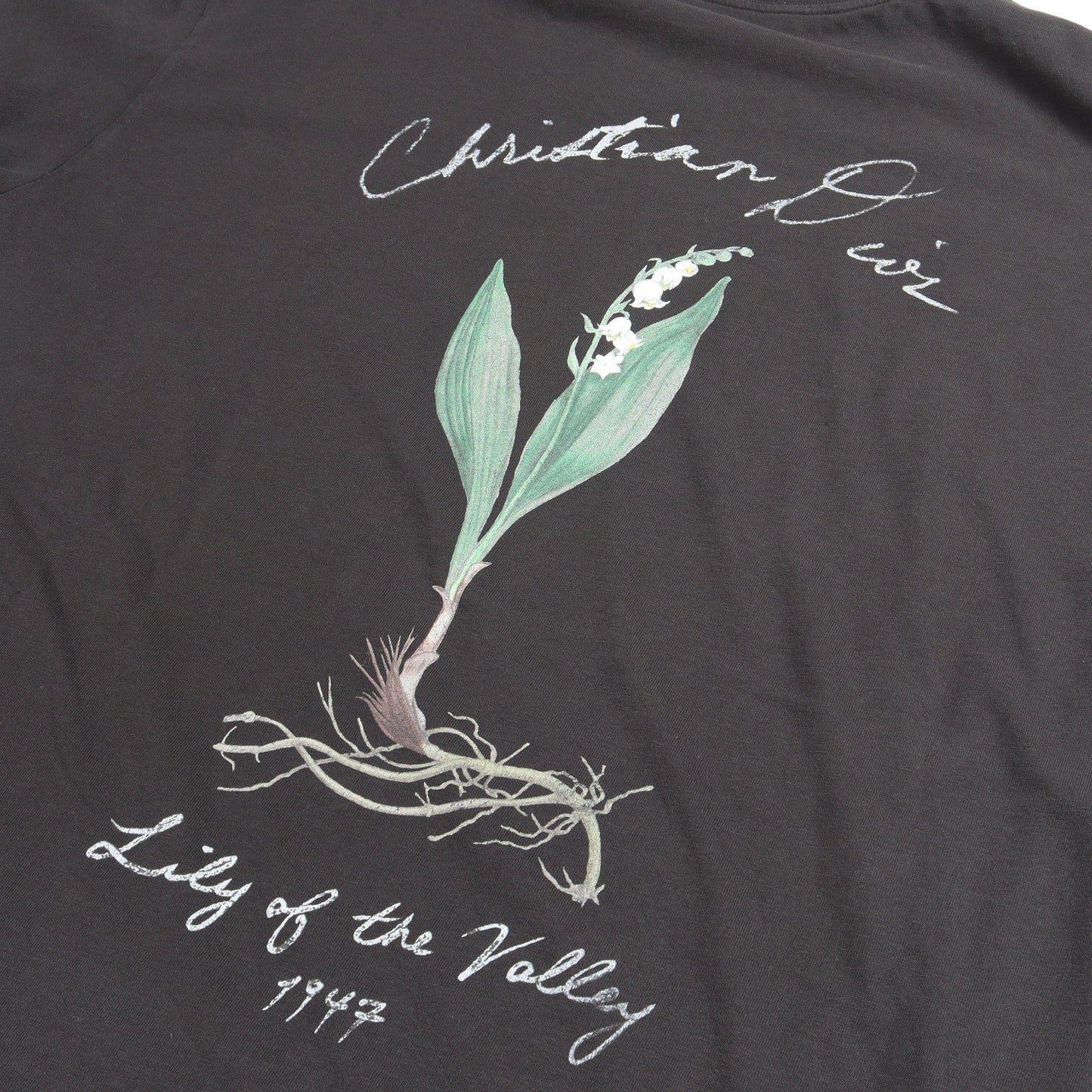 スズラン バックプリント 半袖Tシャツ コットン ブラック ディオール トップス DIOR