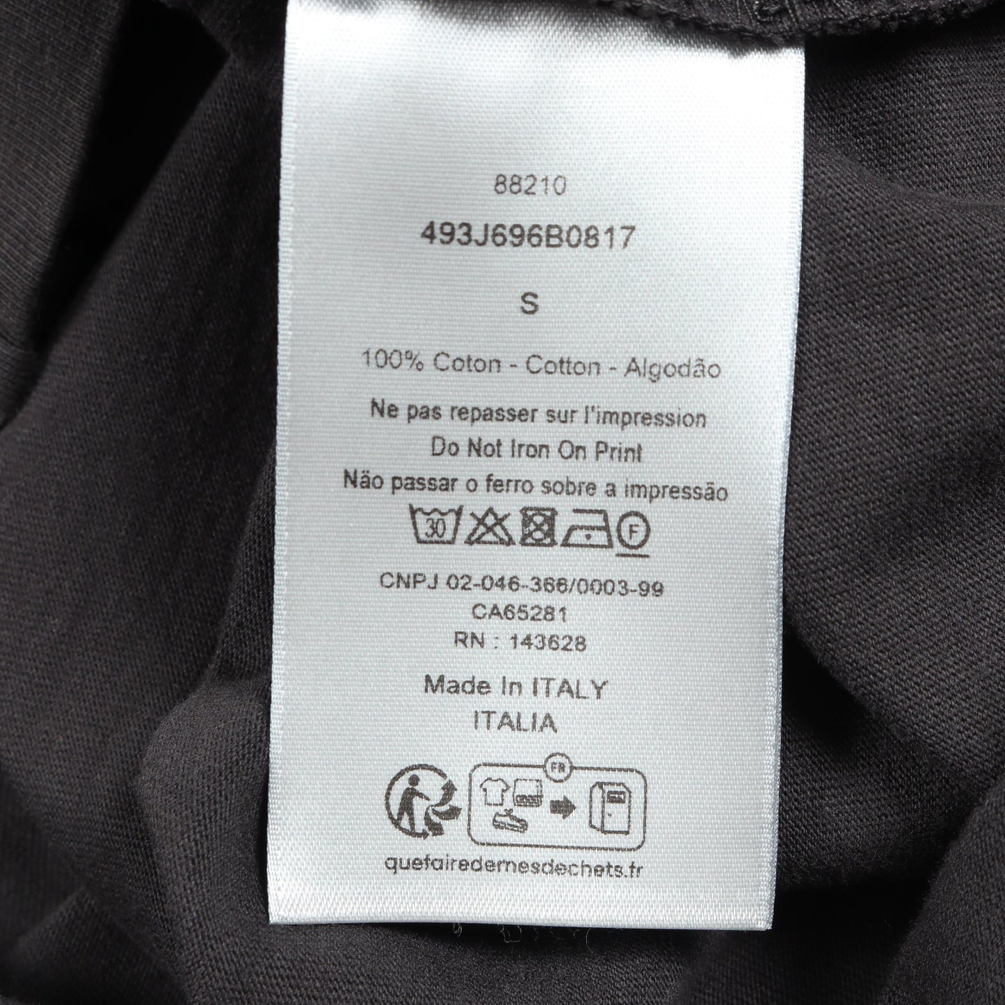スズラン バックプリント 半袖Tシャツ コットン ブラック ディオール トップス DIOR