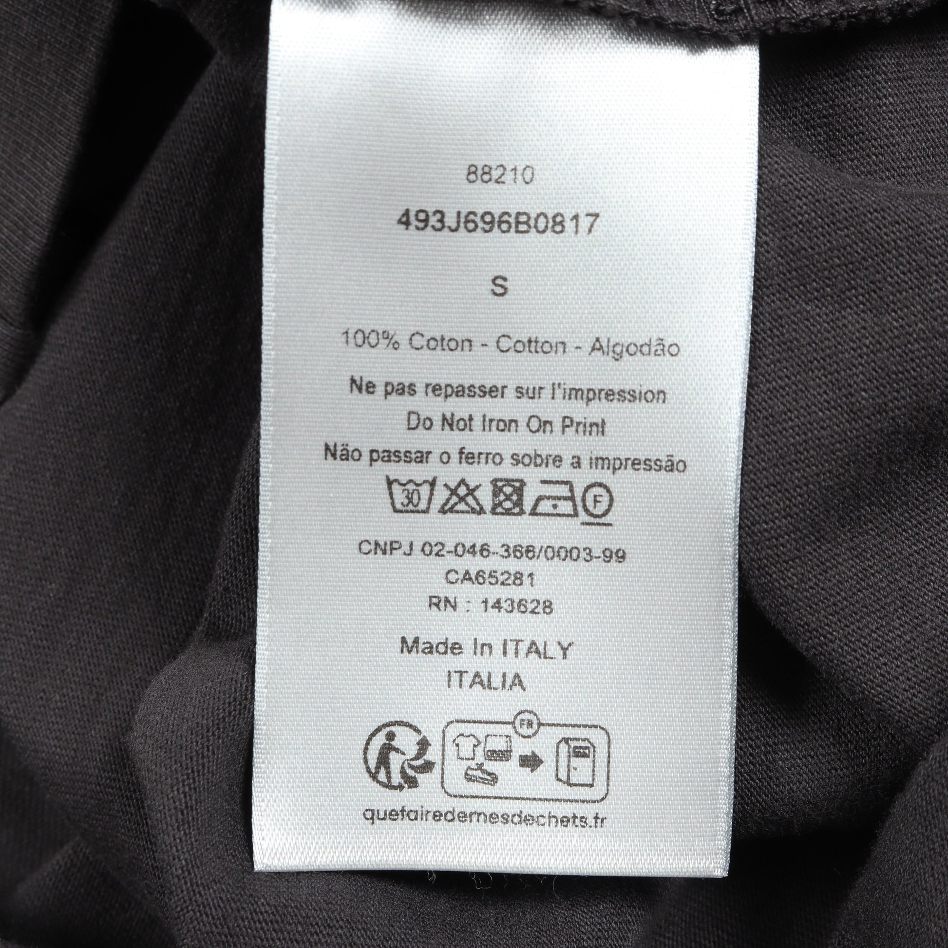 スズラン バックプリント 半袖Tシャツ コットン ブラック ディオール トップス DIOR