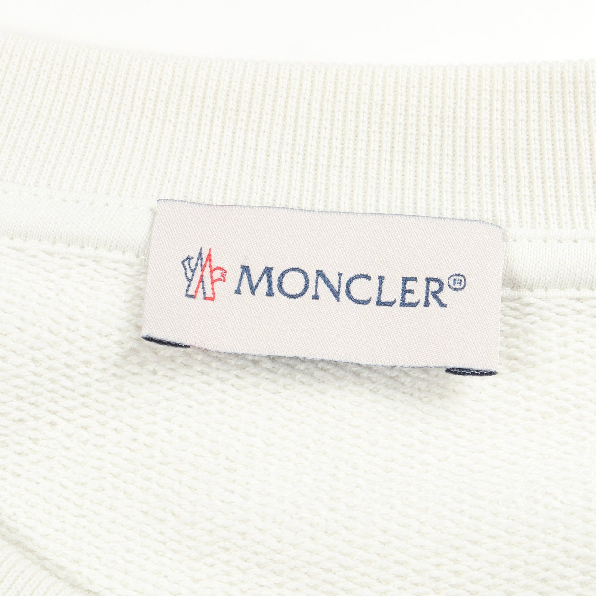 ロゴ刺繍 切替 スウェットシャツ コットン オフホワイト モンクレール トップス MONCLER