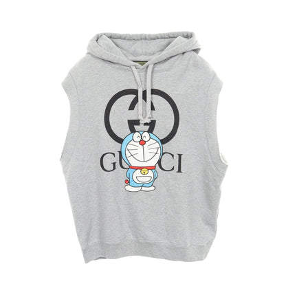 GUCCI × ドラえもん インターロッキングG ノースリーブ プルオーバーパーカー コットン グレー グッチ トップス GUCCI