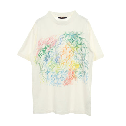 パステルモノグラム 半袖Tシャツ コットン ホワイト マルチカラー ルイヴィトン トップス LOUIS VUITTON