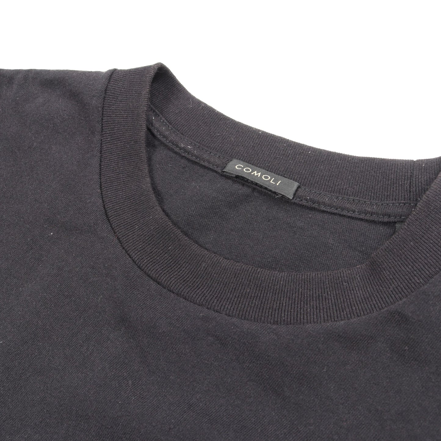 クルーネック 半袖Tシャツ コットン ブラック コモリ トップス COMOLI