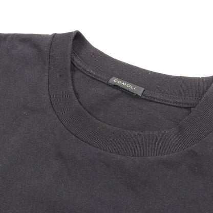 クルーネック 半袖Tシャツ コットン ブラック コモリ トップス COMOLI