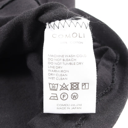 クルーネック 半袖Tシャツ コットン ブラック コモリ トップス COMOLI