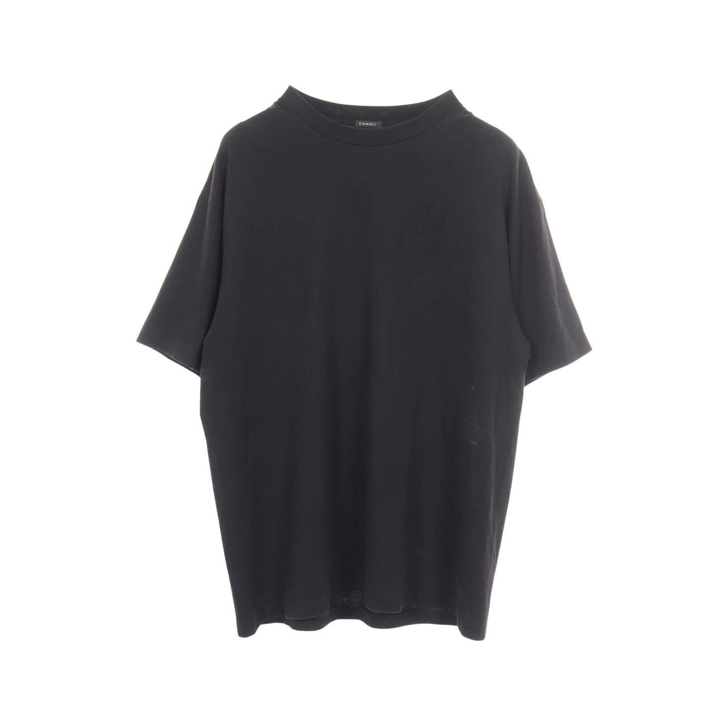 クルーネック 半袖Tシャツ コットン ブラック コモリ トップス COMOLI
