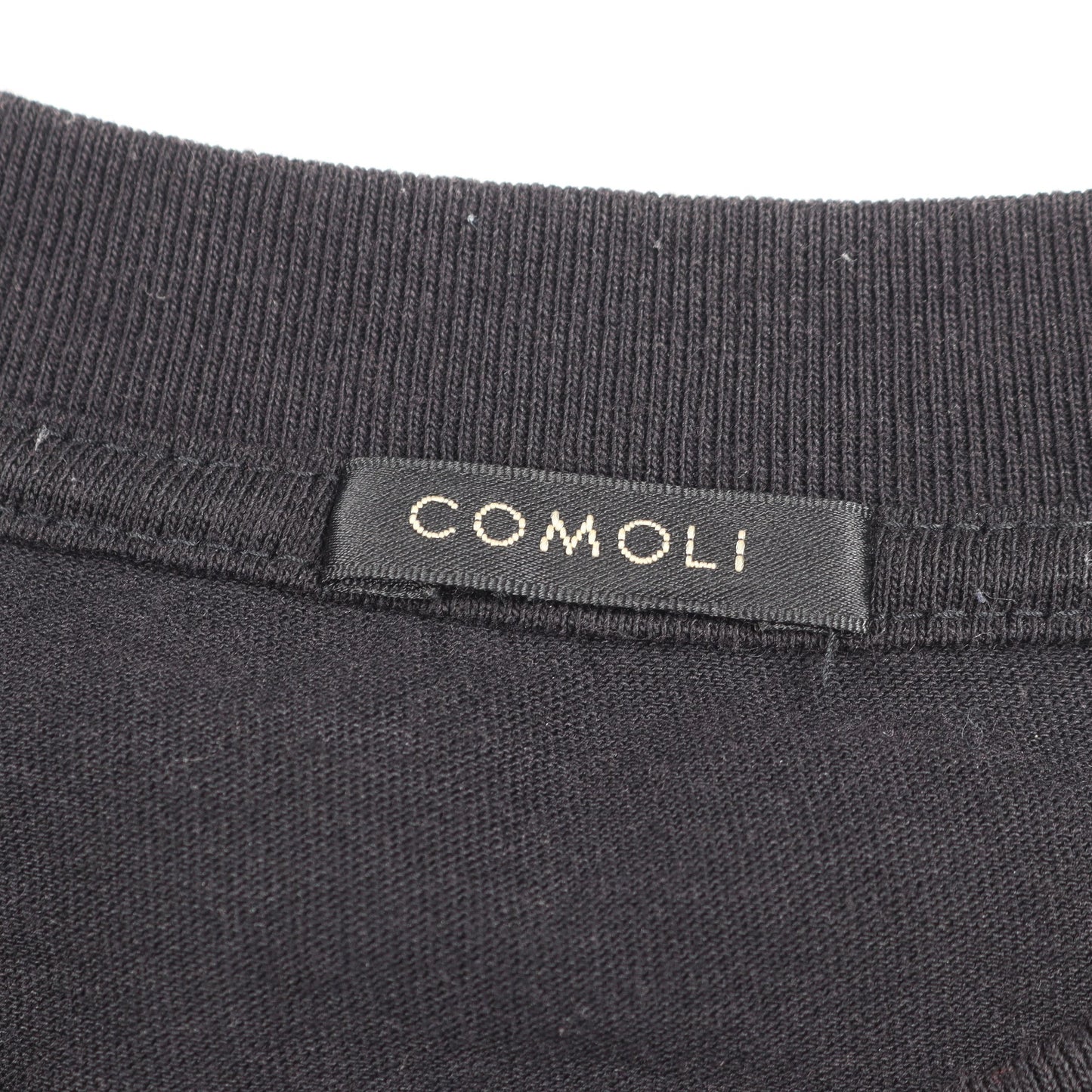 クルーネック 半袖Tシャツ コットン ブラック コモリ トップス COMOLI