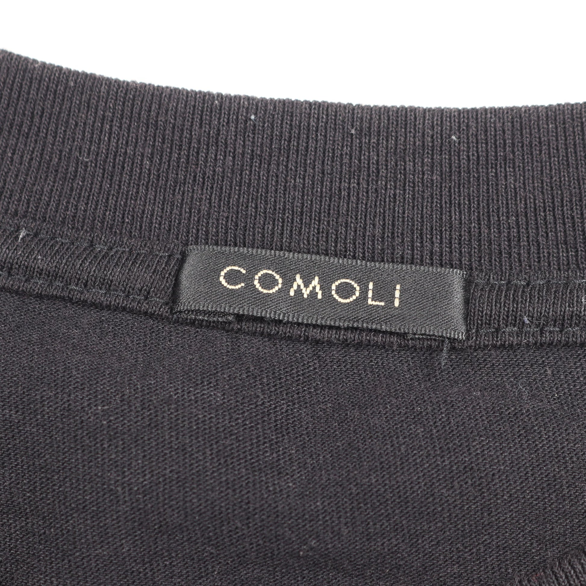 クルーネック 半袖Tシャツ コットン ブラック コモリ トップス COMOLI