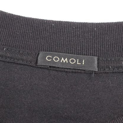 クルーネック 半袖Tシャツ コットン ブラック コモリ トップス COMOLI
