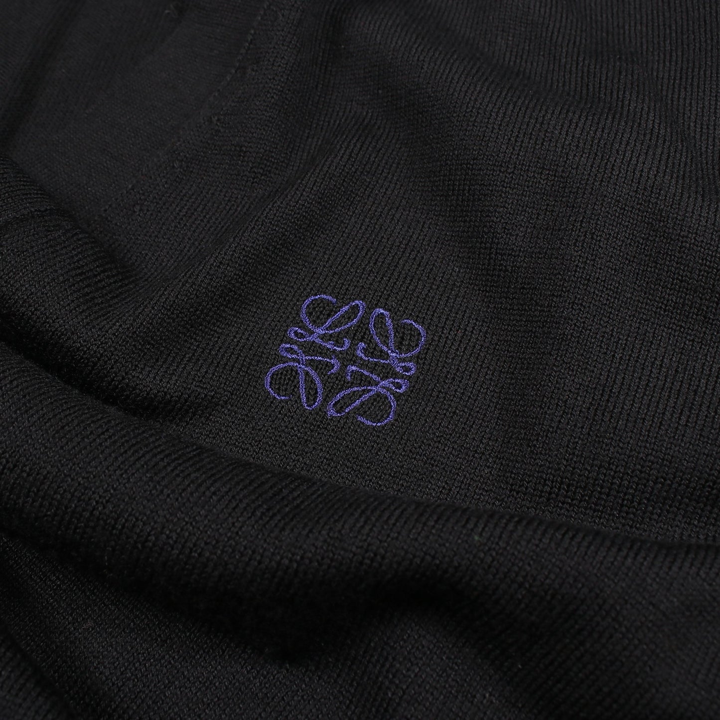 アナグラム 刺繍 カーディガン ウール ブラック ロエベ