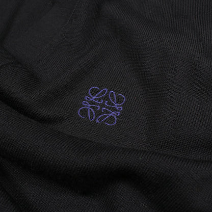 アナグラム 刺繍 カーディガン ウール ブラック ロエベ
