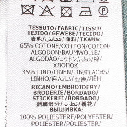 Amour de Jour インターロッキングGボタン ヴィンテージ加工 長袖 シャツ コットン リネン ブルー グッチ