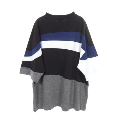 切替 クルーネック 半袖Tシャツ コットン ブラック マルチカラー ドリスヴァンノッテン トップス DRIES VAN NOTEN