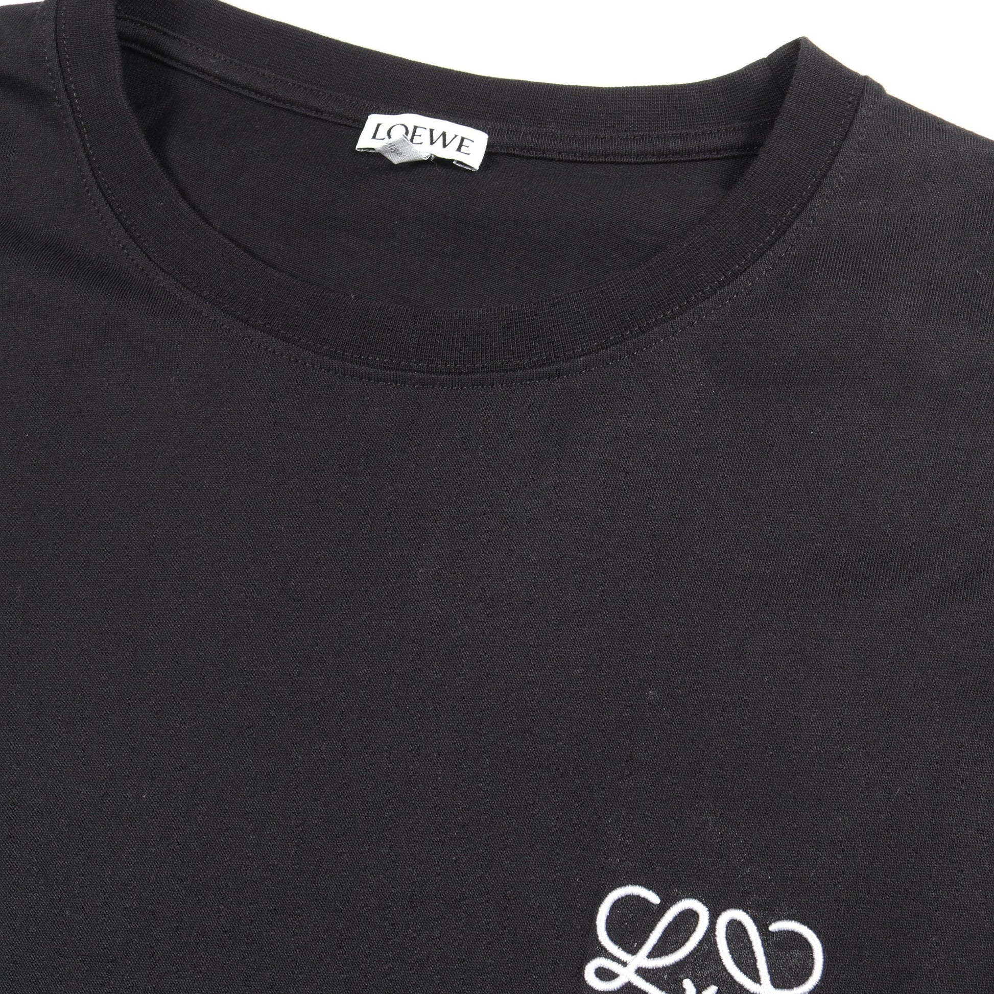 アナグラム刺繍 半袖Tシャツ コットン ブラック ロエベ トップス LOEWE