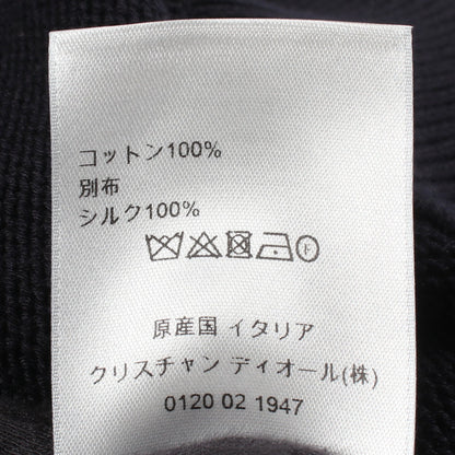 オブリーク 長袖 ニット コットン シルク ダークネイビー オフホワイト クリスチャンディオール