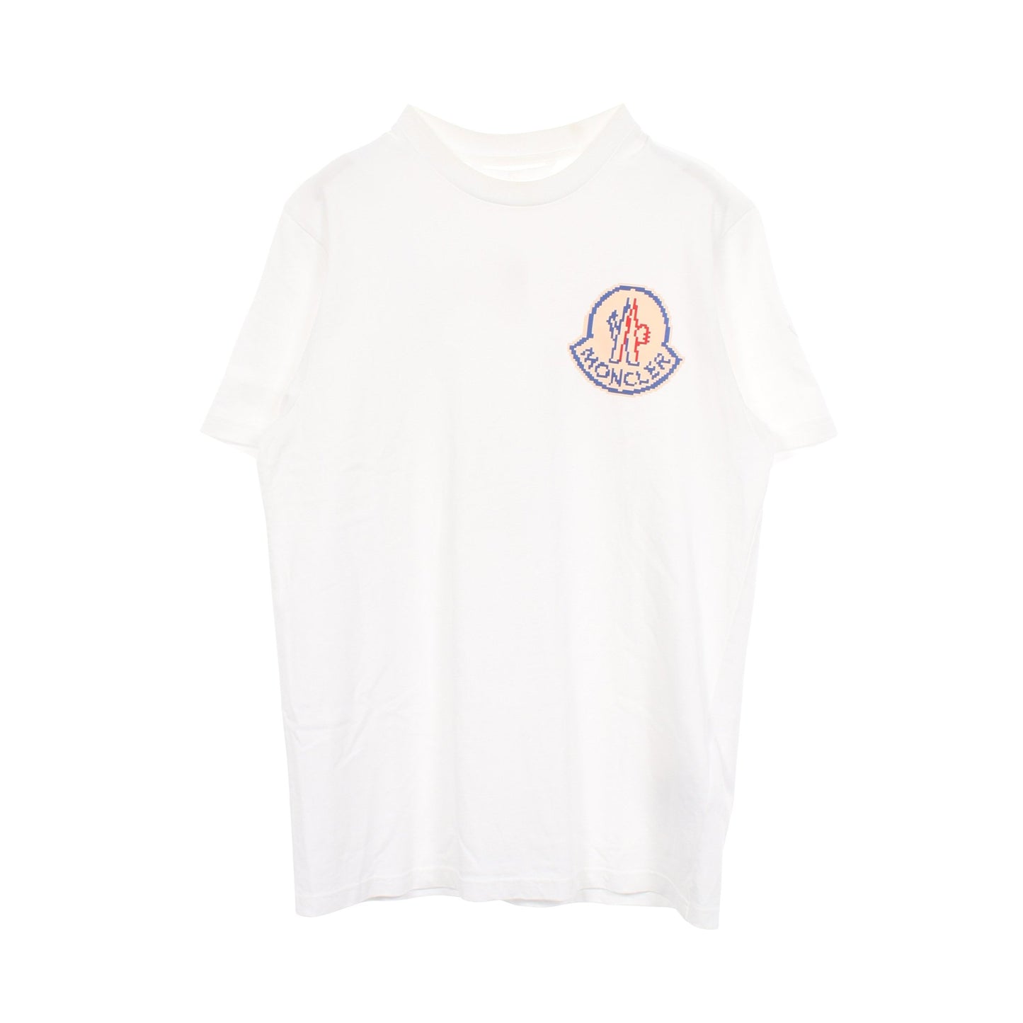 ピクセルロゴ Tシャツ 半袖Tシャツ コットン ホワイト モンクレール