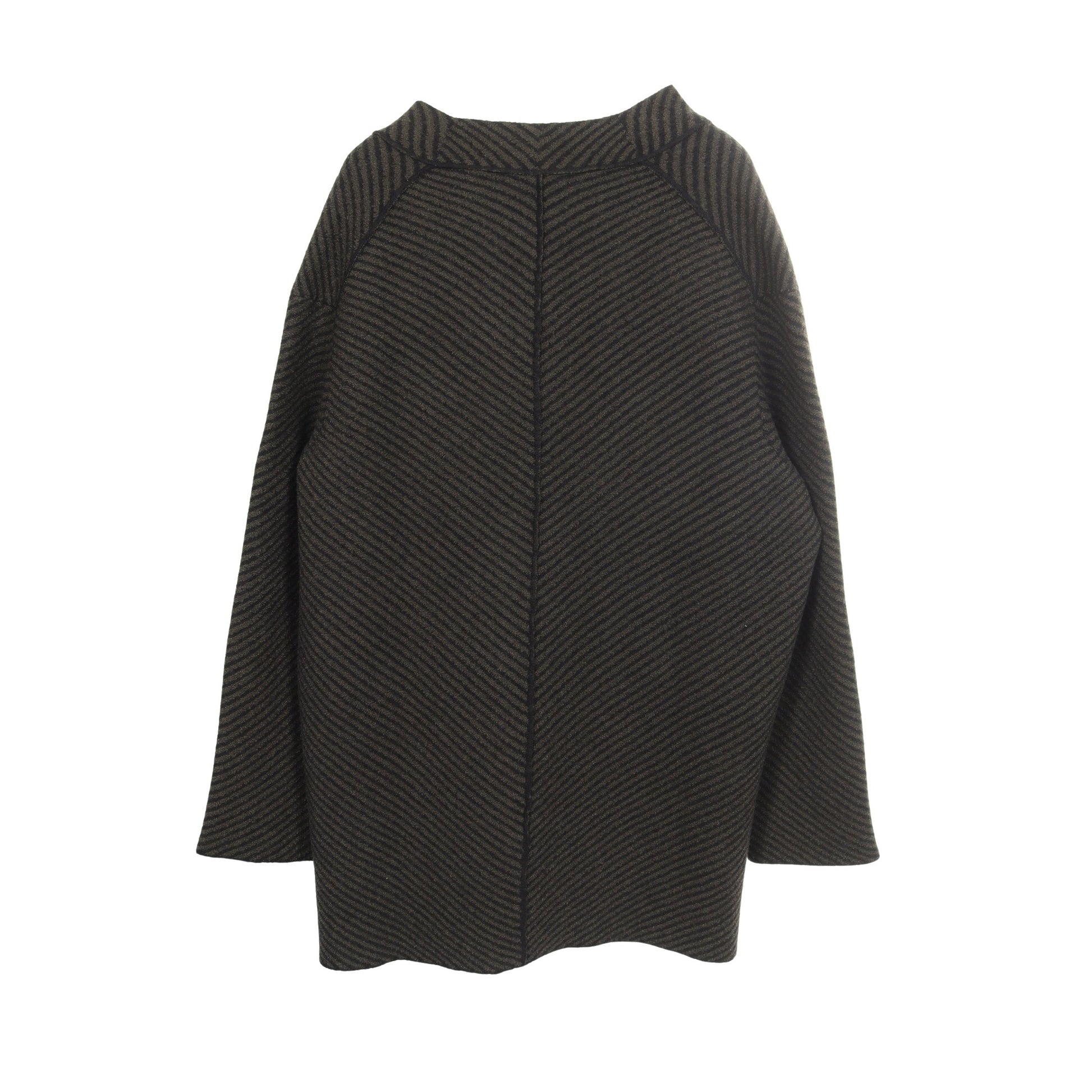 ストライプ ロング カーディガン ウール ダークグリーン ブラック ジルサンダー トップス JIL SANDER