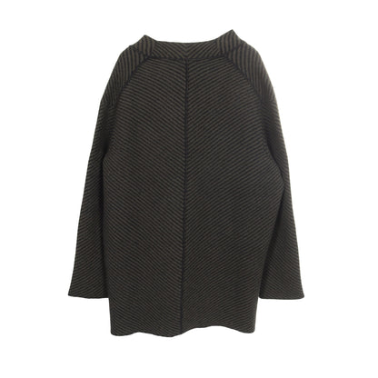 ストライプ ロング カーディガン ウール ダークグリーン ブラック ジルサンダー トップス JIL SANDER