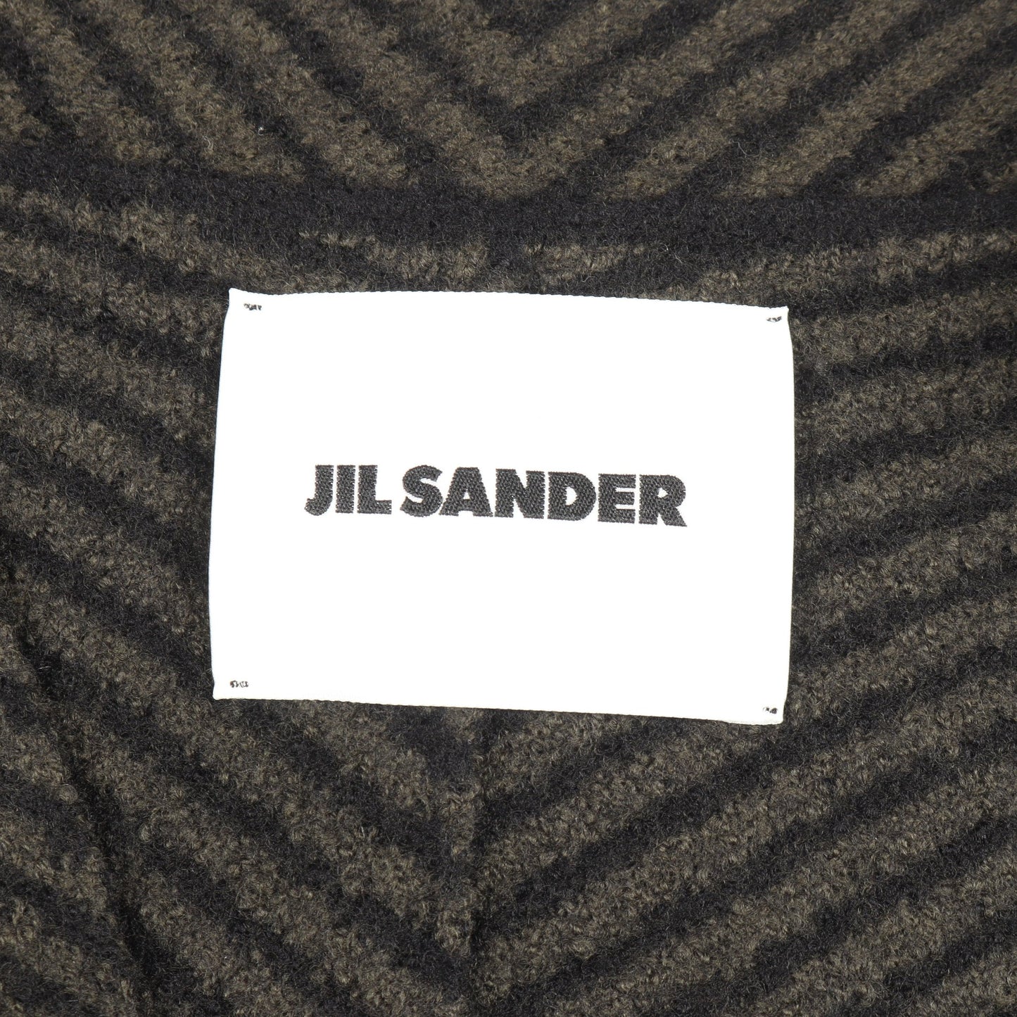 ストライプ ロング カーディガン ウール ダークグリーン ブラック ジルサンダー トップス JIL SANDER