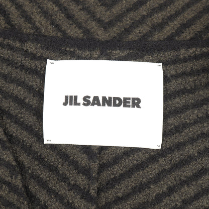 ストライプ ロング カーディガン ウール ダークグリーン ブラック ジルサンダー トップス JIL SANDER