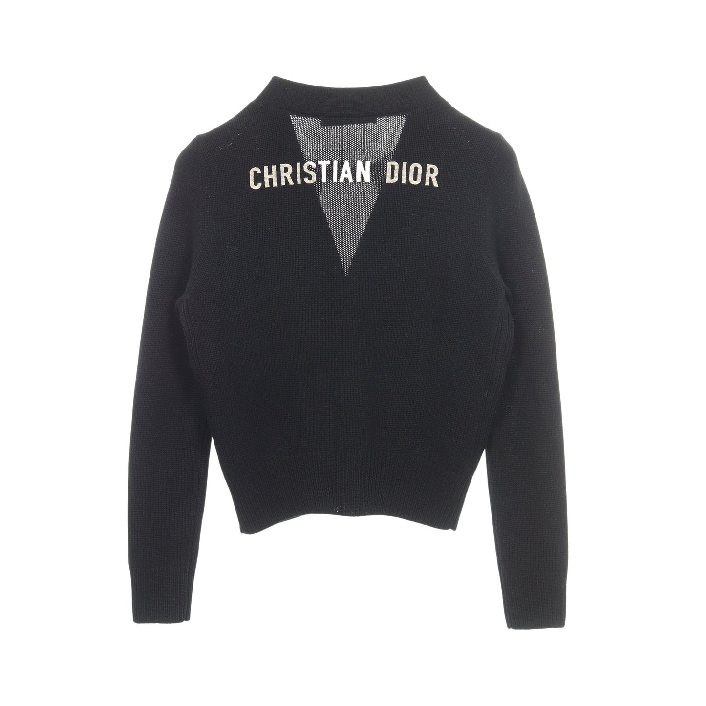バックロゴ刺繍 カーディガン カシミヤ ブラック クリスチャンディオール トップス Christian Dior