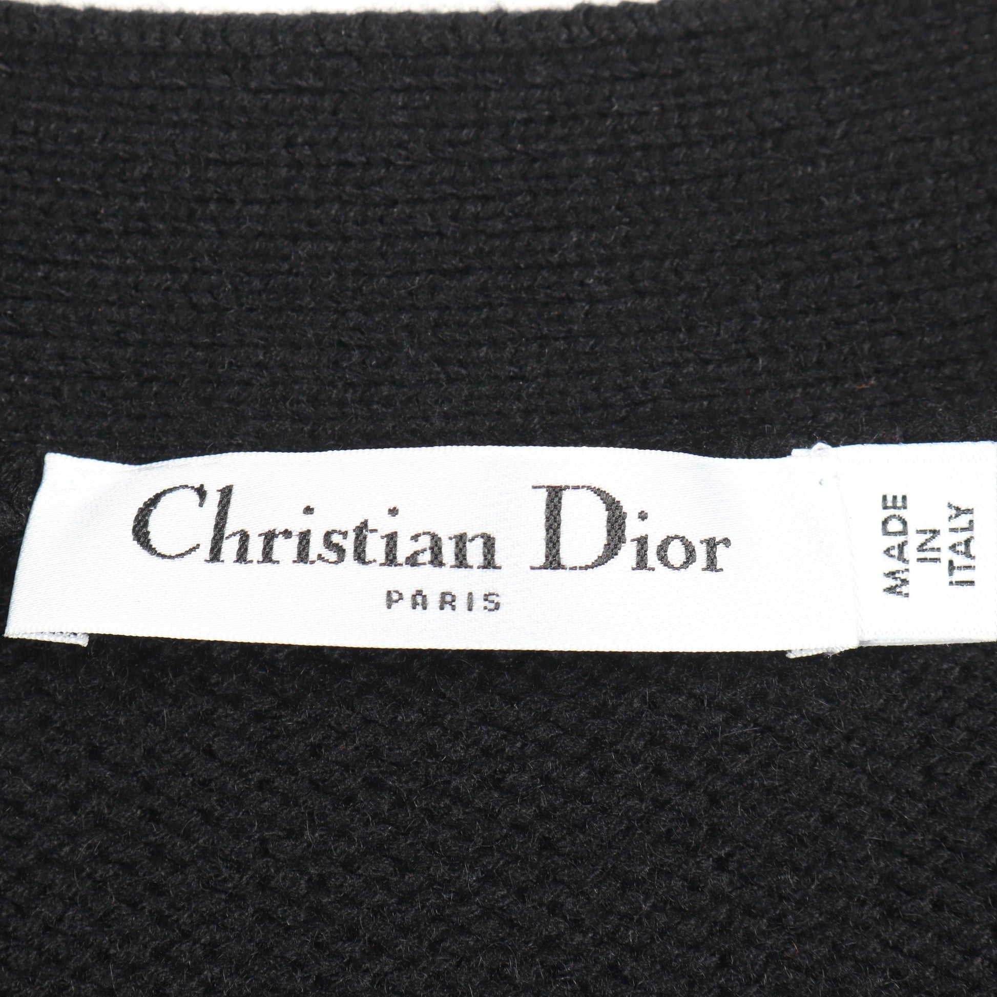 バックロゴ刺繍 カーディガン カシミヤ ブラック クリスチャンディオール トップス Christian Dior