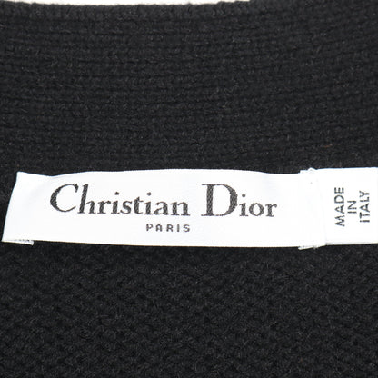 バックロゴ刺繍 カーディガン カシミヤ ブラック クリスチャンディオール トップス Christian Dior