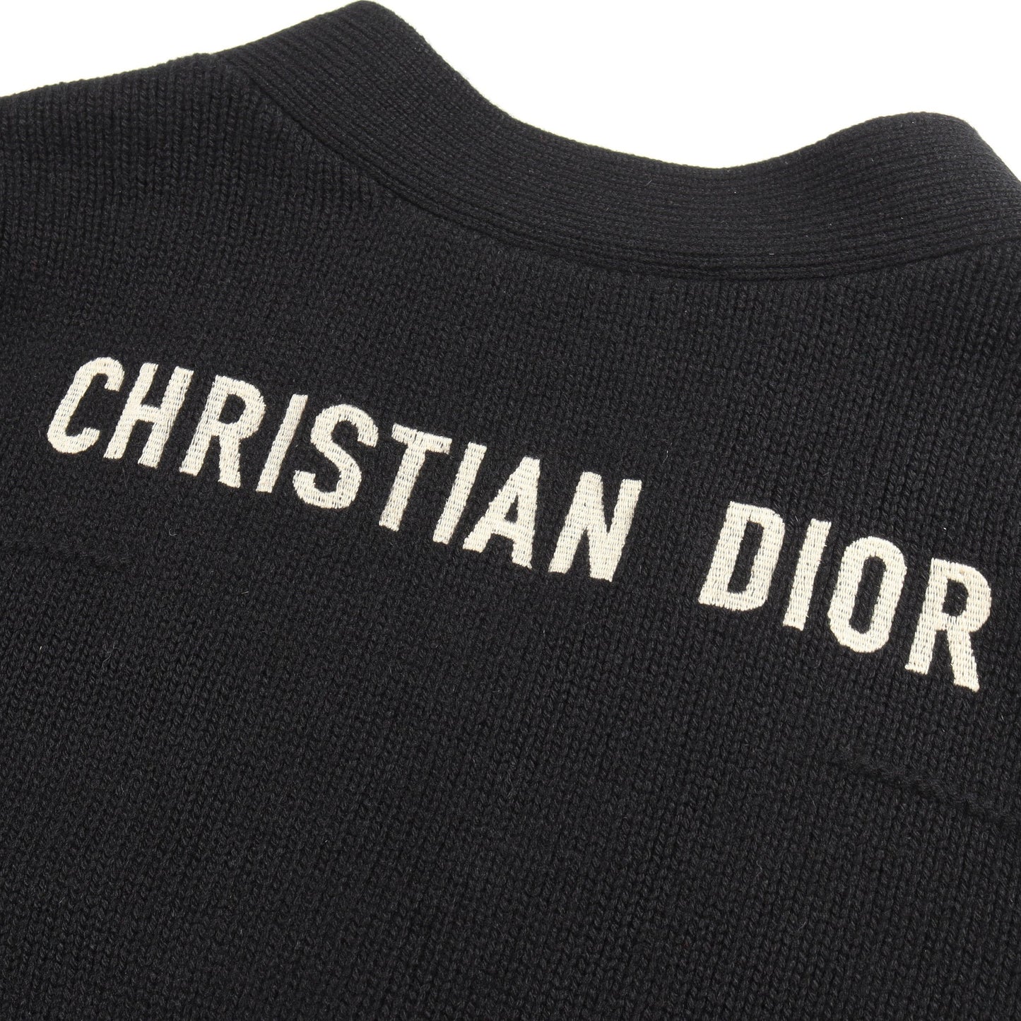 バックロゴ刺繍 カーディガン カシミヤ ブラック クリスチャンディオール トップス Christian Dior