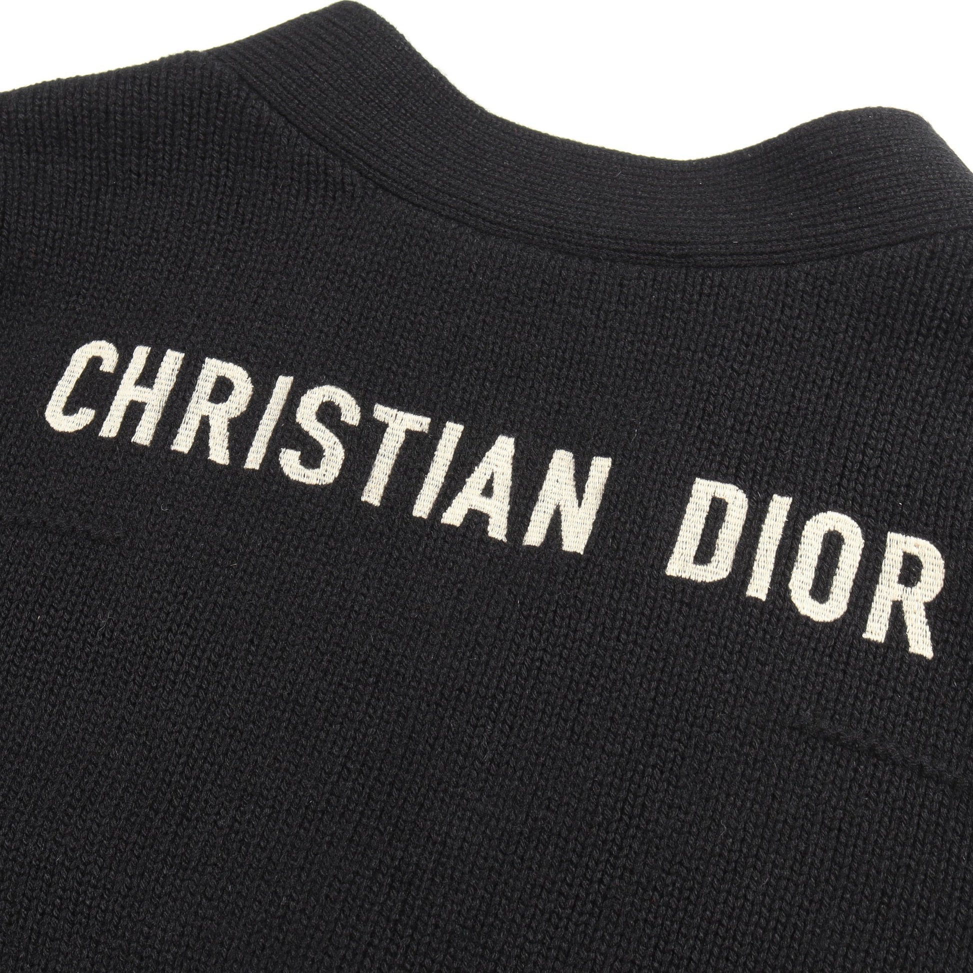 バックロゴ刺繍 カーディガン カシミヤ ブラック クリスチャンディオール トップス Christian Dior