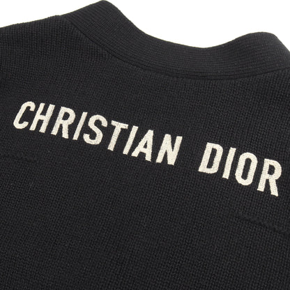 バックロゴ刺繍 カーディガン カシミヤ ブラック クリスチャンディオール トップス Christian Dior