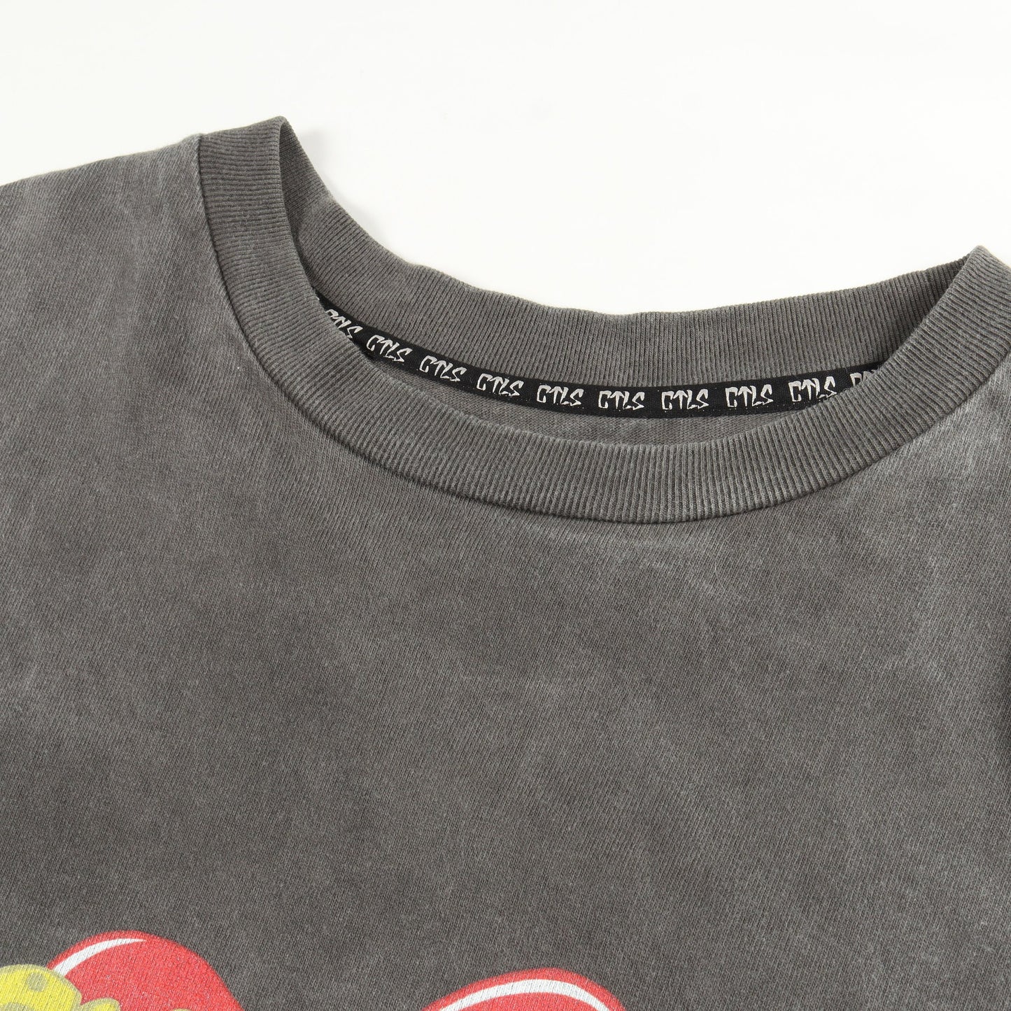 ヴィンテージ加工 バックプリント 長袖Tシャツ コットン グレー カタリスト トップス CVTVLIST