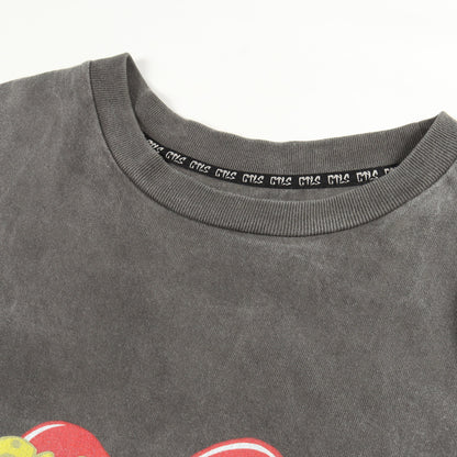 ヴィンテージ加工 バックプリント 長袖Tシャツ コットン グレー カタリスト トップス CVTVLIST