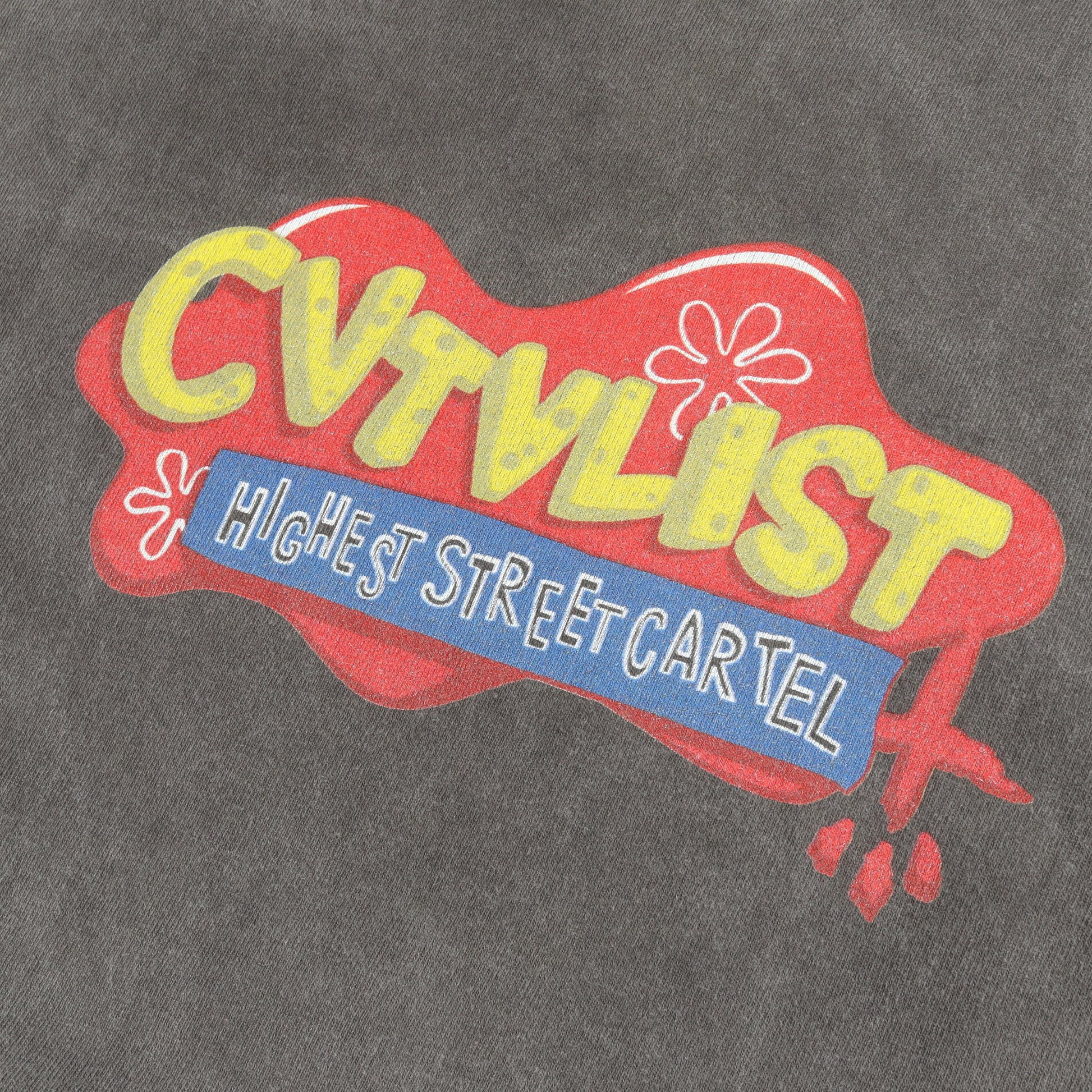 ヴィンテージ加工 バックプリント 長袖Tシャツ コットン グレー カタリスト トップス CVTVLIST