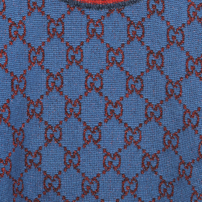 GG柄 ラメ ニット ウール シルク カシミヤ ブルー レッド グッチ トップス GUCCI