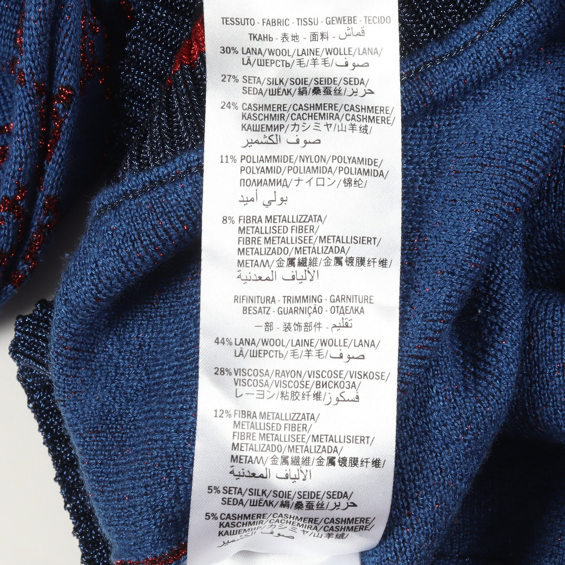 GG柄 ラメ ニット ウール シルク カシミヤ ブルー レッド グッチ トップス GUCCI