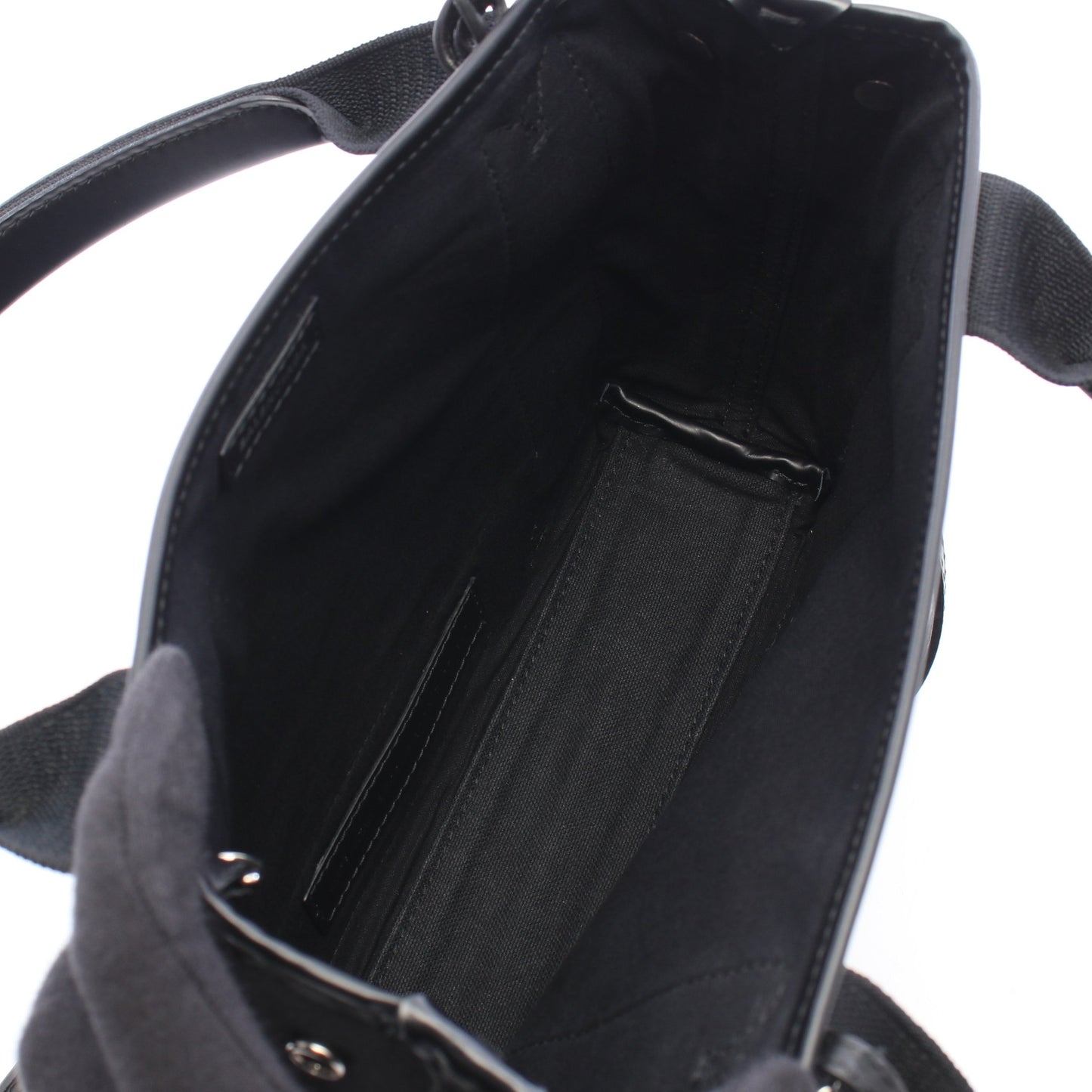 ネイビーカバ XS 2WAY ハンドバッグ キャンバス レザー ブラック バレンシアガ