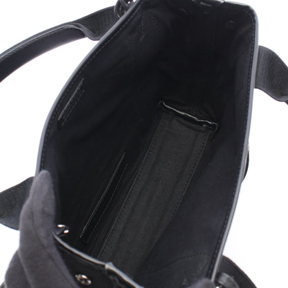 ネイビーカバ XS 2WAY ハンドバッグ キャンバス レザー ブラック バレンシアガ