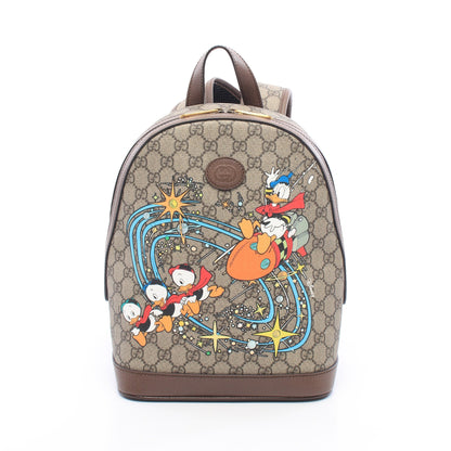 GUCCI × Disney ドナルドダック GGスプリーム バックパック リュックサック PVC レザー ベージュ ブラウン マルチカラー グッチ