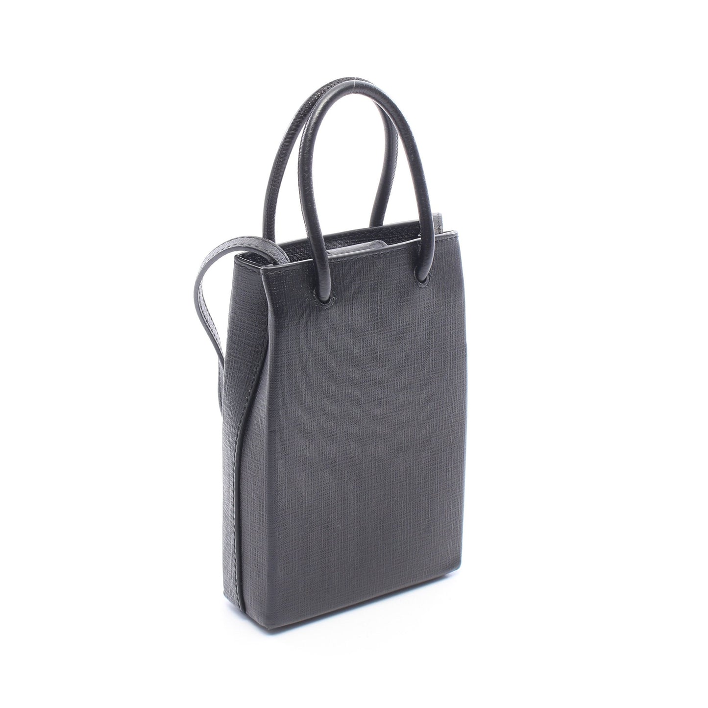 SHOPPING PHONE HOLDER ショッピング フォンフォルダー 2WAY ショルダーバッグ レザー ブラック バレンシアガ バッグ BALENCIAGA