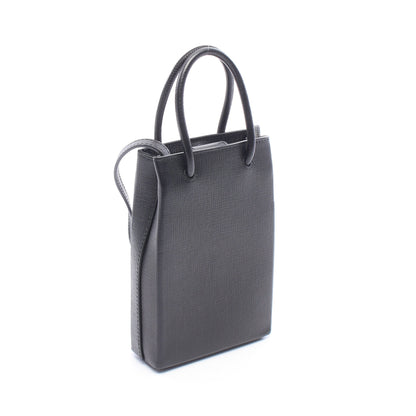 SHOPPING PHONE HOLDER ショッピング フォンフォルダー 2WAY ショルダーバッグ レザー ブラック バレンシアガ バッグ BALENCIAGA