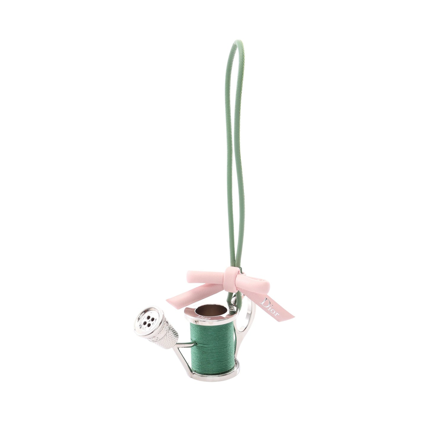 Jardin D'Atelier Dior 如雨露 バッグチャーム レザー シルバー グリーン ピンク クリスチャンディオール